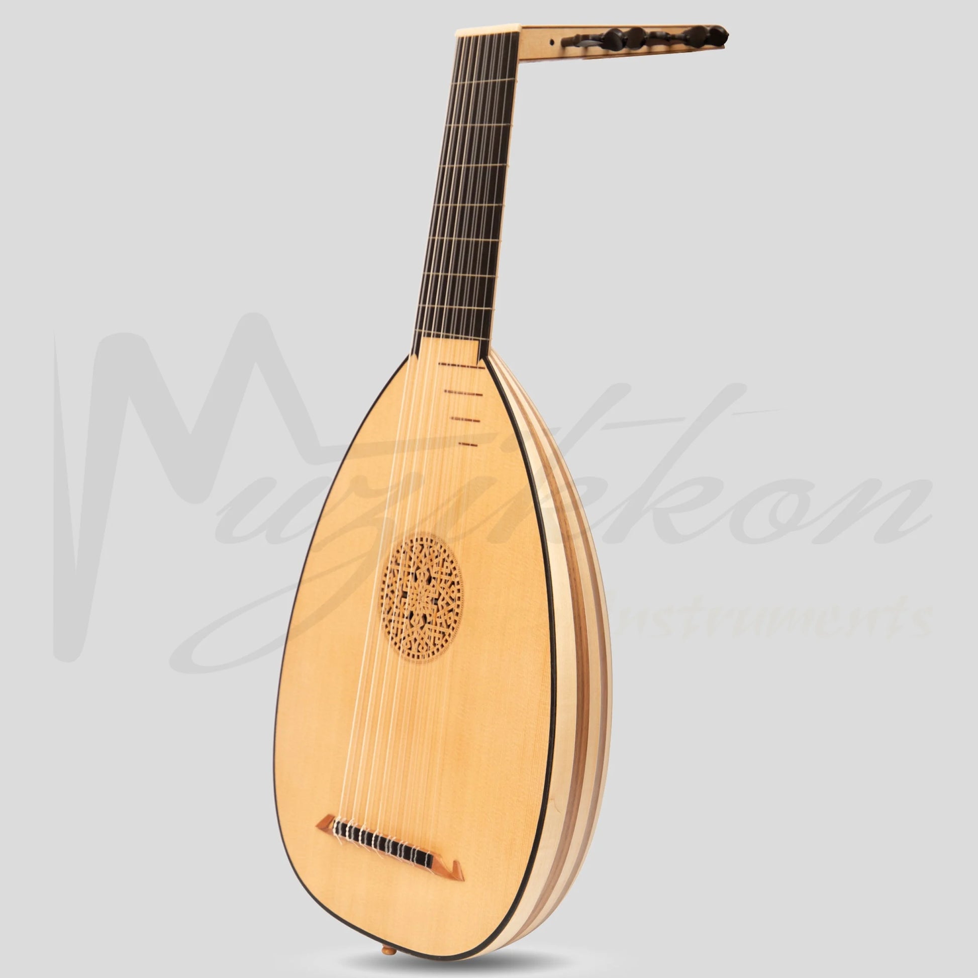 Muzikkon Renaissance Lute 8 Course Deluxe Right Hand After Hieber Maple/Walnut