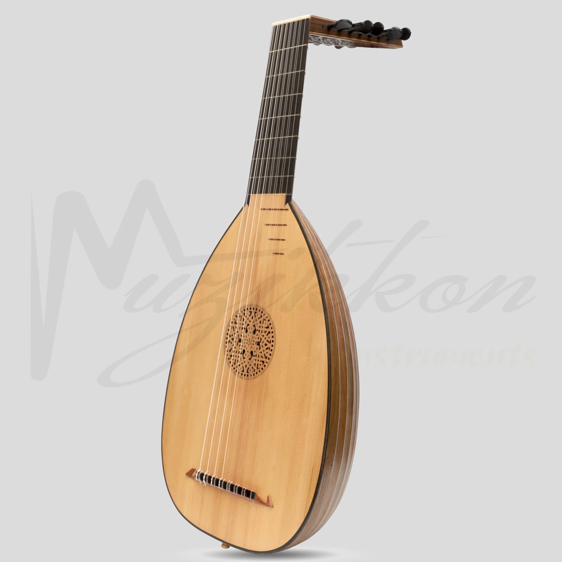 Muzikkon Renaissance Lute 8 Course Deluxe Right Hand After Hieber Walnut