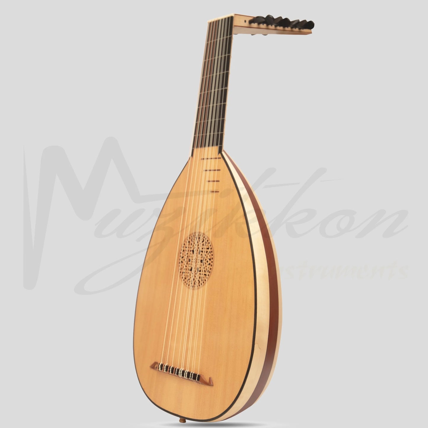 Muzikkon Renaissance Lute 8 Course Right Hand After Hieber Maple/Paduk Lute