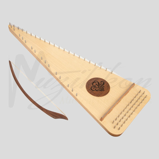 Muzikkon Round Back Bowed Psaltery Baritone Lacewood