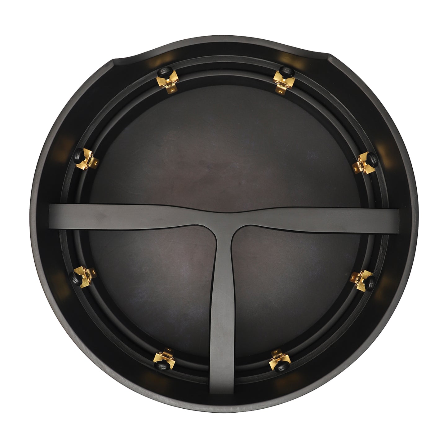 Muzikkon 15”x5" (38x12.5 cm) Premium Celtic Irish Bodhran Black Finish With Easy Tune System Deep Rim T- Bar Black Skin