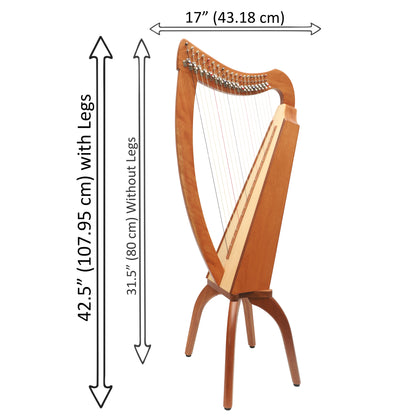 Muzikkon 19 String Trinity Cèilidh Harp Mahogany