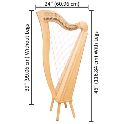 Muzikkon Mchugh Harp 27 Strings Ashwood Square Back