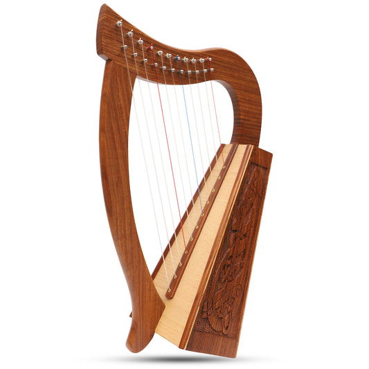 Muzikkon O'Carolan Harfe, 11-saitiger Palisander Keltischer Drache