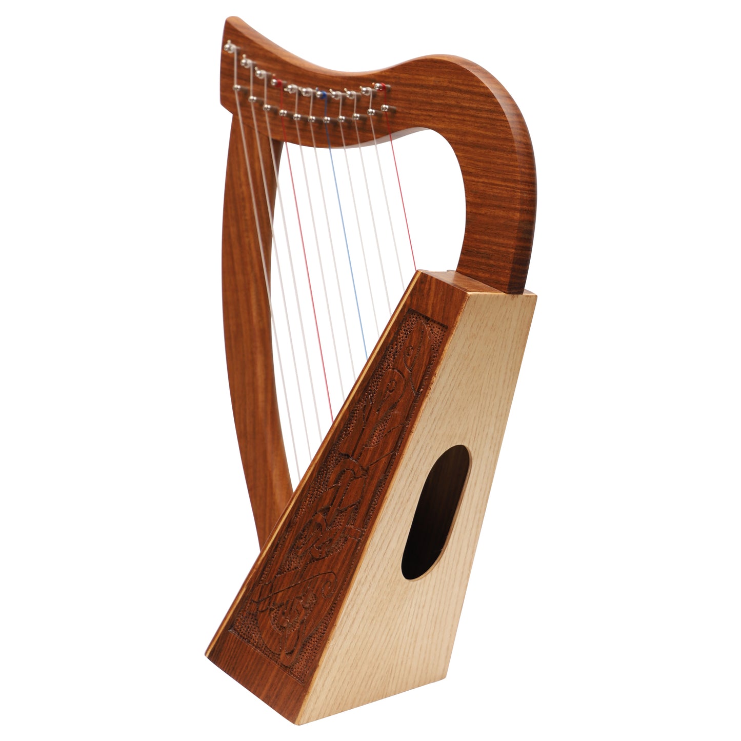 Muzikkon O'Carolan Harp, 11 String Rosewood Celtic Dragon