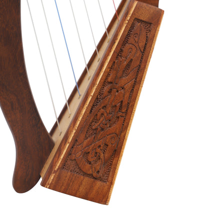 Muzikkon O'Carolan Harp, 7 String Rosewood Celtic Dragon