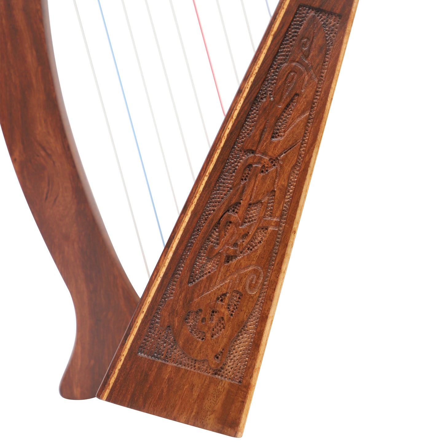 Muzikkon O'Carolan Harp, 9 Strings Rosewood Celtic Dragon Muzikkon