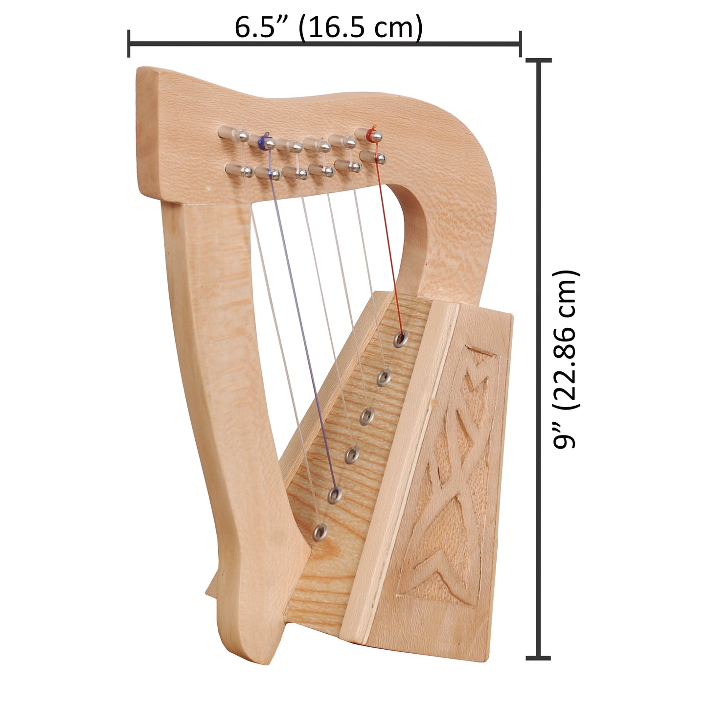 O'Carolan Harp, 6 String Lacewood Knotwork