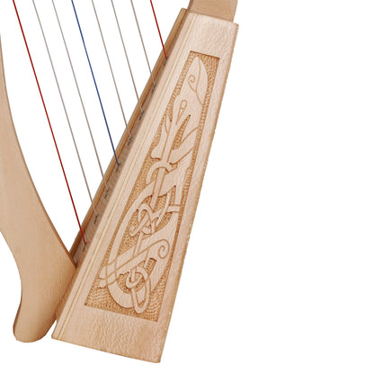 O'Carolan Harp, 8 String Lacewood Celtic Dragon