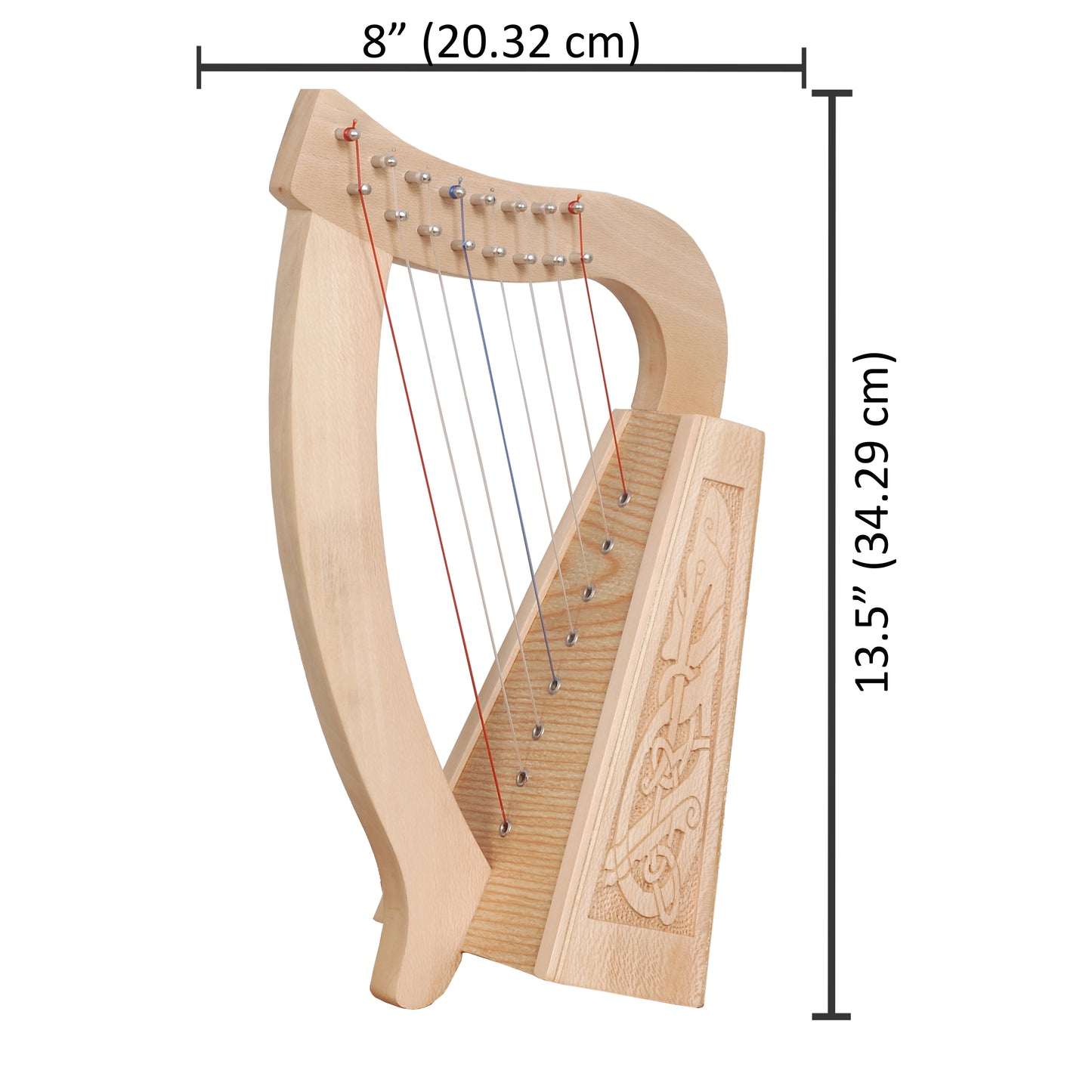 O'Carolan Harp, 8 String Lacewood Celtic Dragon Muzikkon