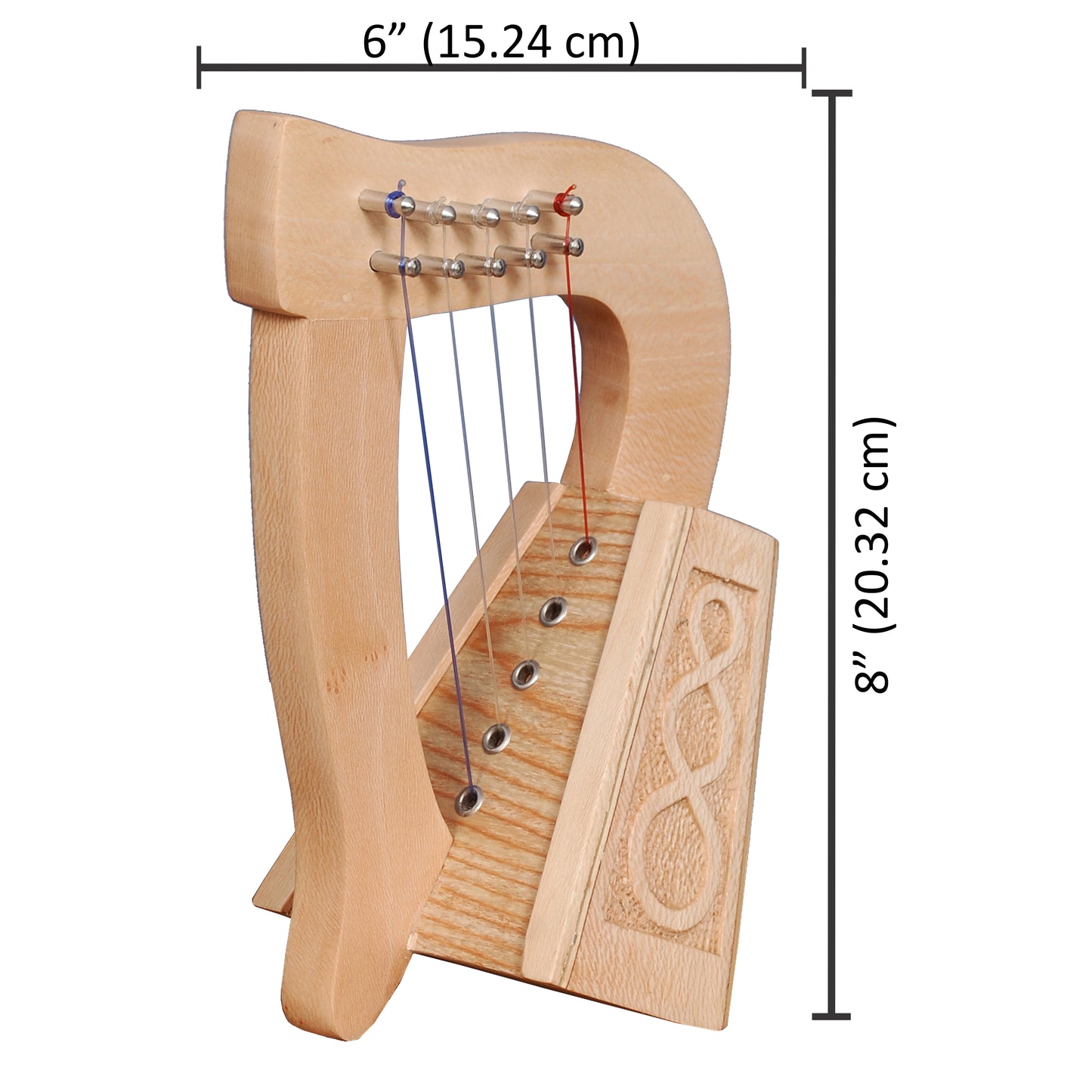 O'Carolan Harp, 5 String Lacewood Knotwork Muzikkon