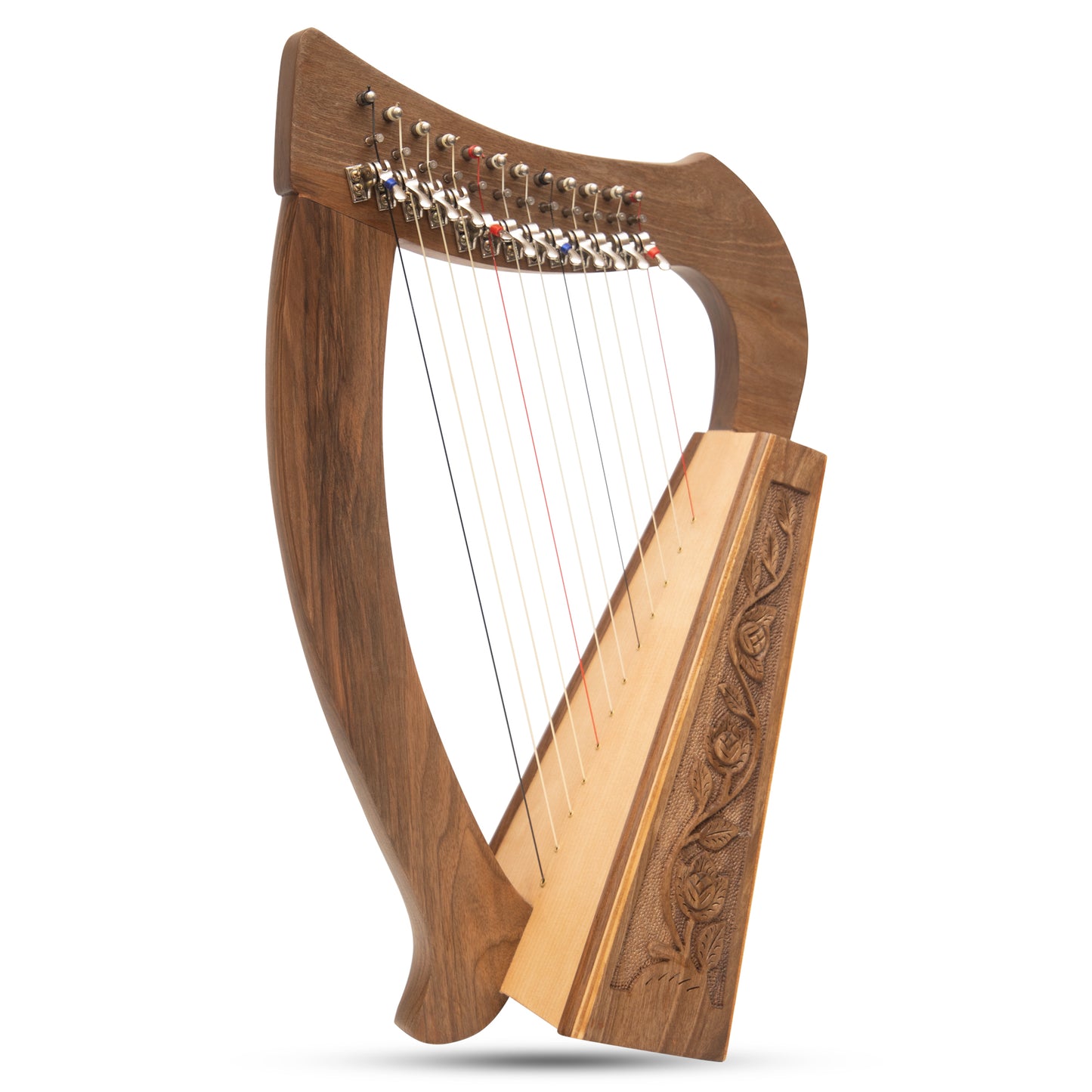 O'Carolan Harp, 12 Strings Walnut With Sharpening Levers