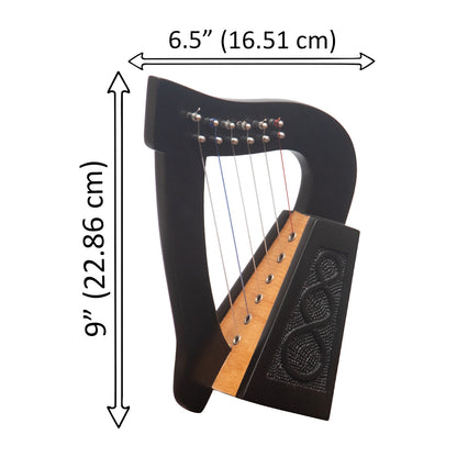 O'carolan Harp, 6 String Black Knotwork Muzikkon