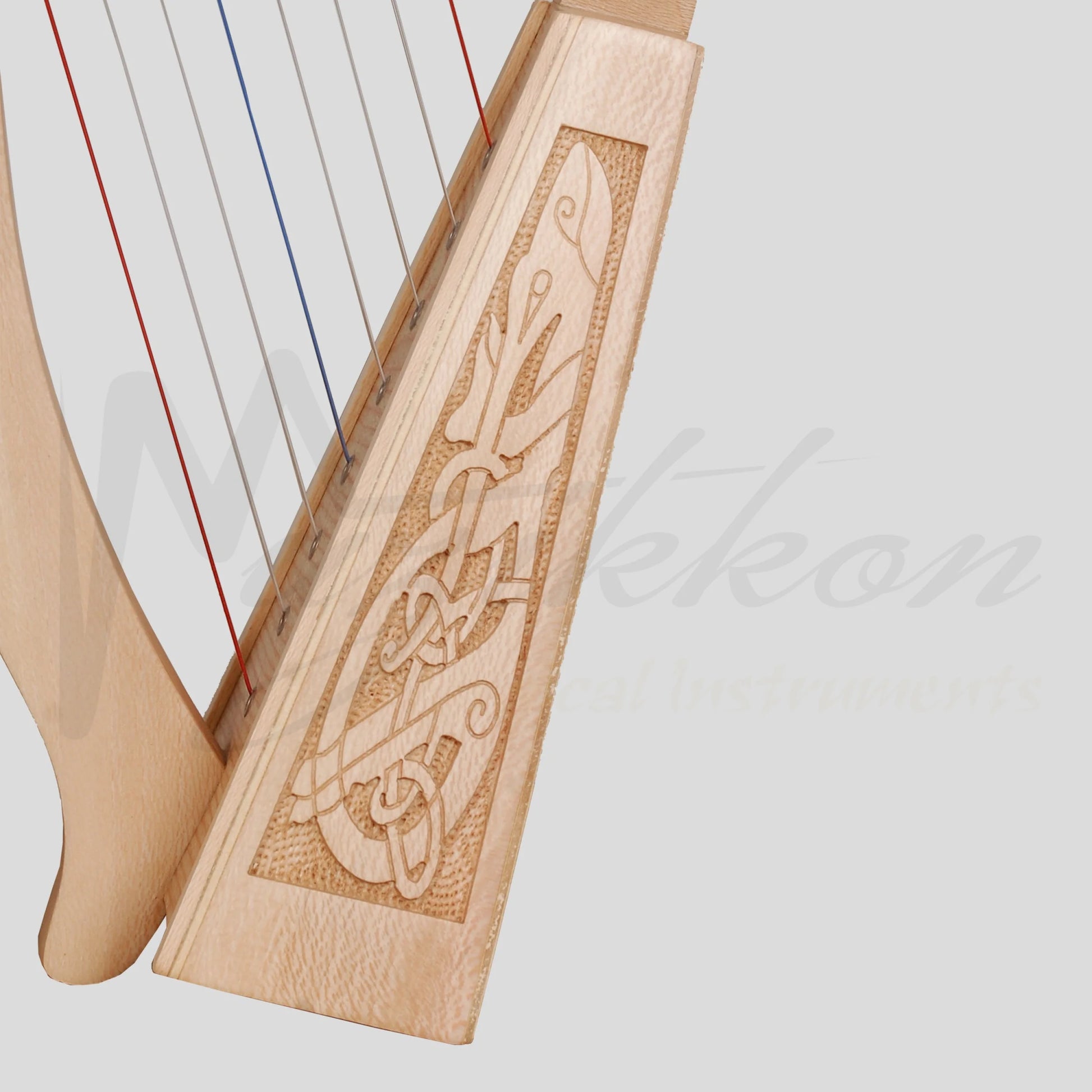 O’carolan Harp 8 String Lacewood Celtic Dragon