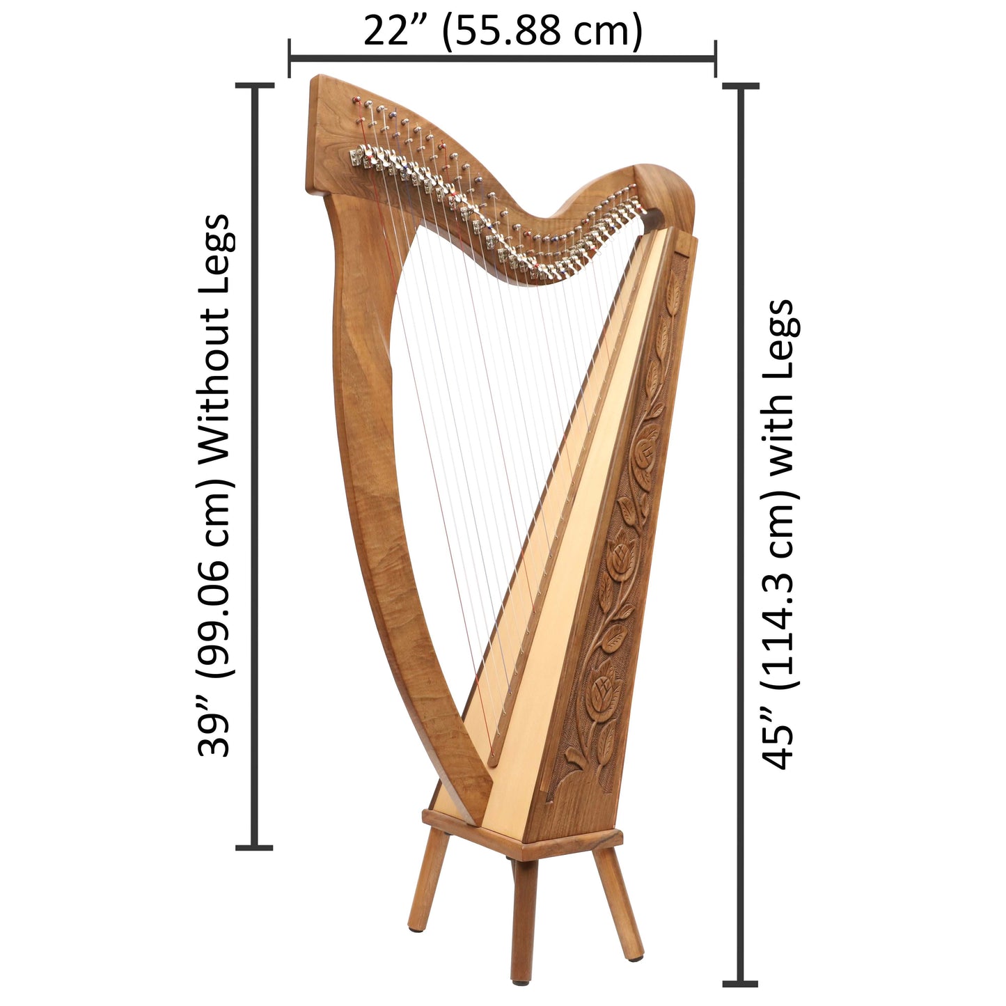 29 Strings Trinity Harp Walnut Muzikkon