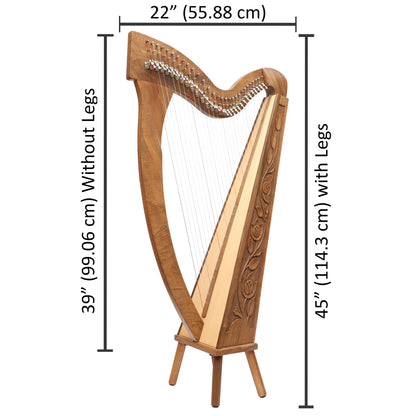 29 Strings Trinity Harp Walnut Muzikkon