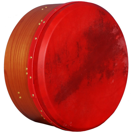 16"x6" Heartland Tunable Deep Rim Bodhran Red Cedar T-Bar Red Skin